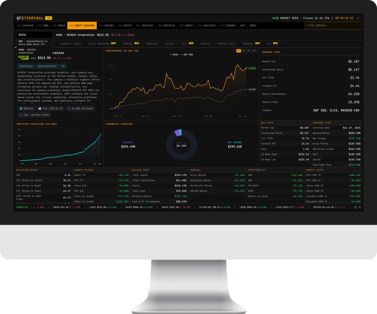DATA Terminal on Desktop